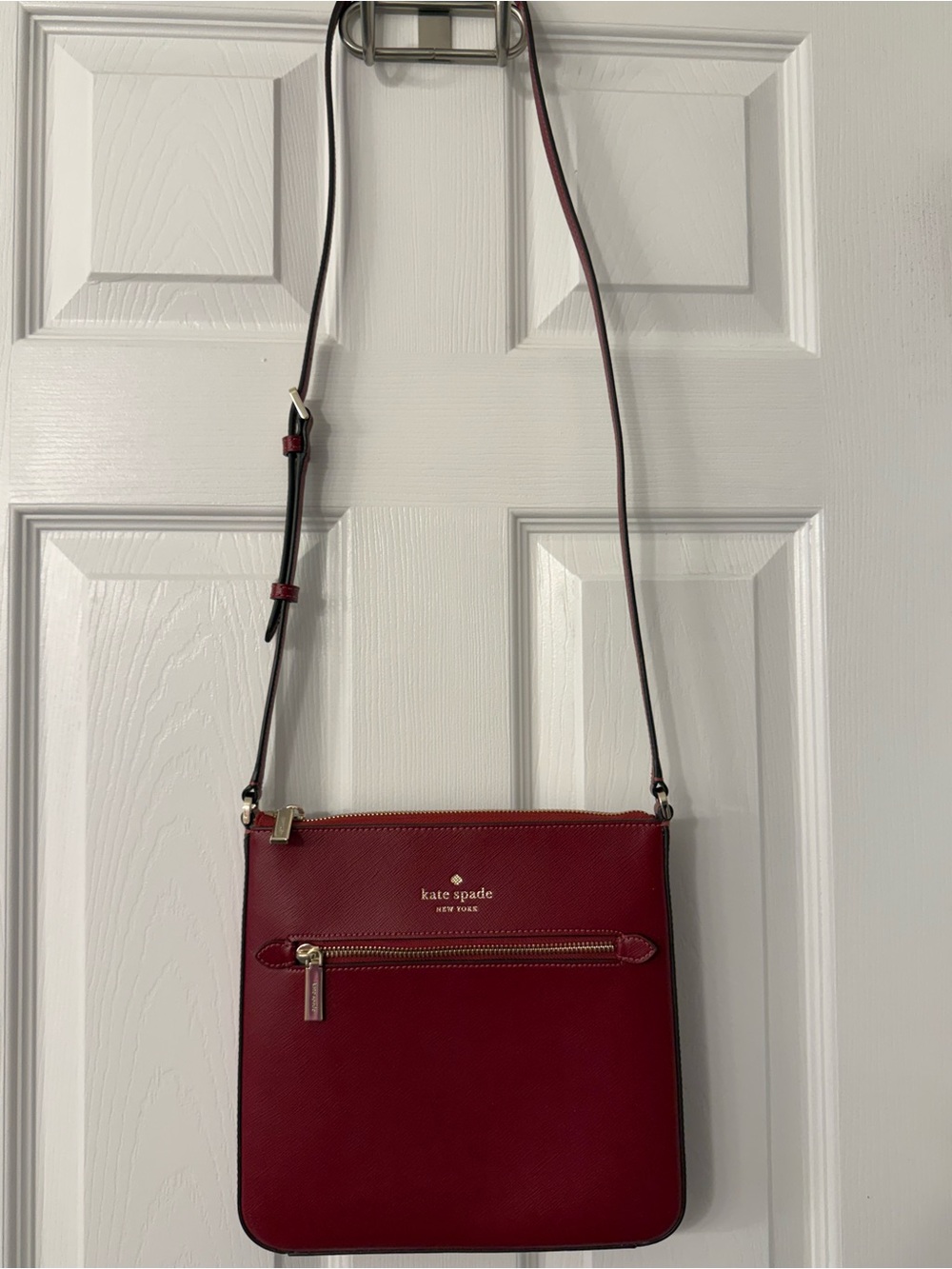 kate spade Red Saffiano Crossbody with Gold Hardware